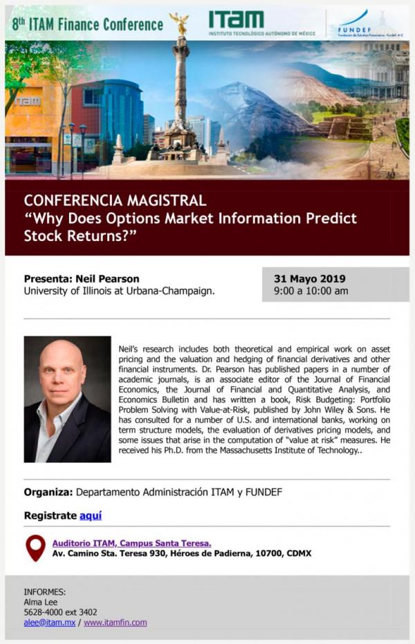 Conferencia magistral  "Why does options market information predict stock returns?"